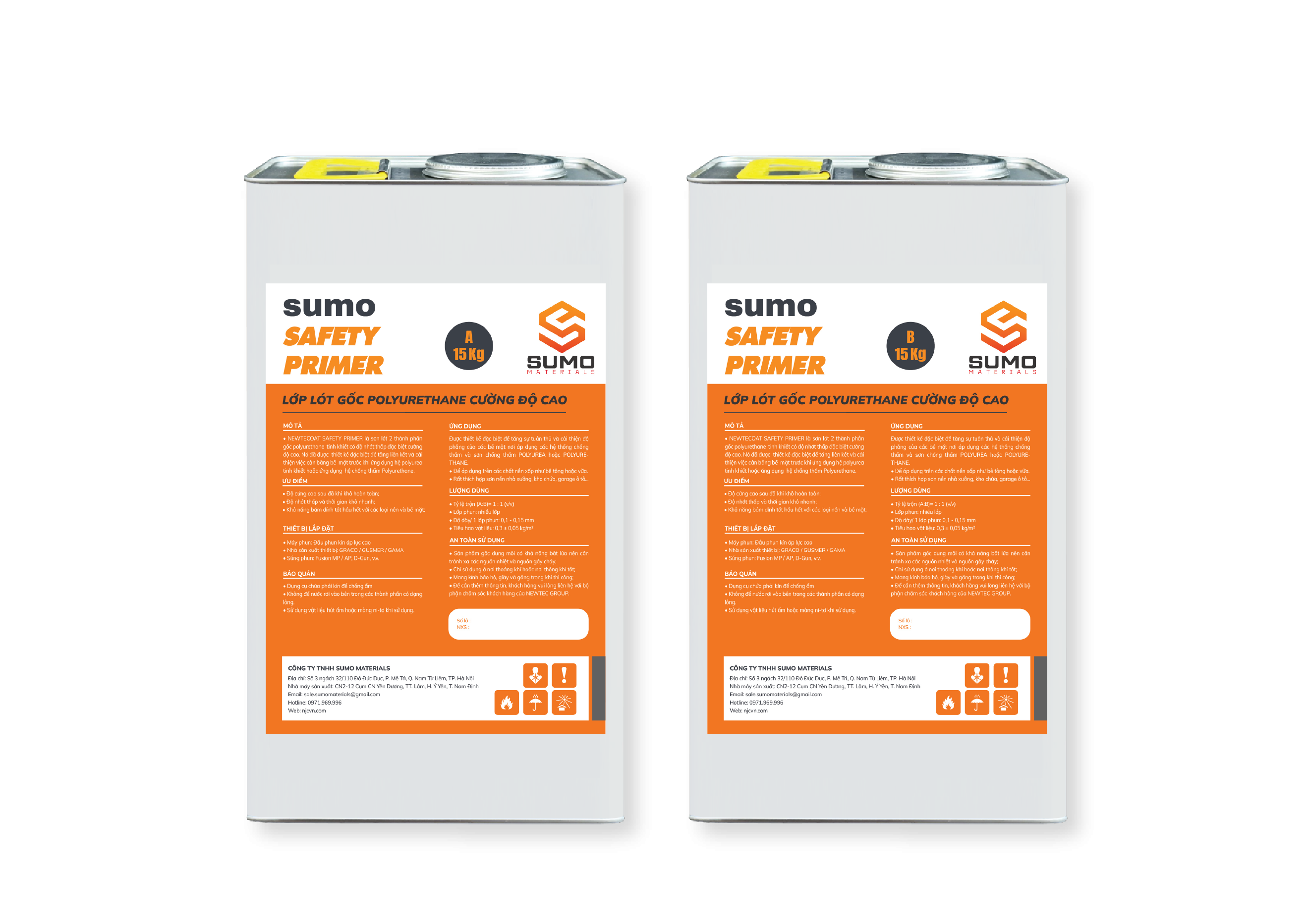 SUMO SAFETY PRIMER LỚP LÓT GỐC POLYURETHANE CƯỜNG ĐỘ CAO HAI THÀNH PHẦN